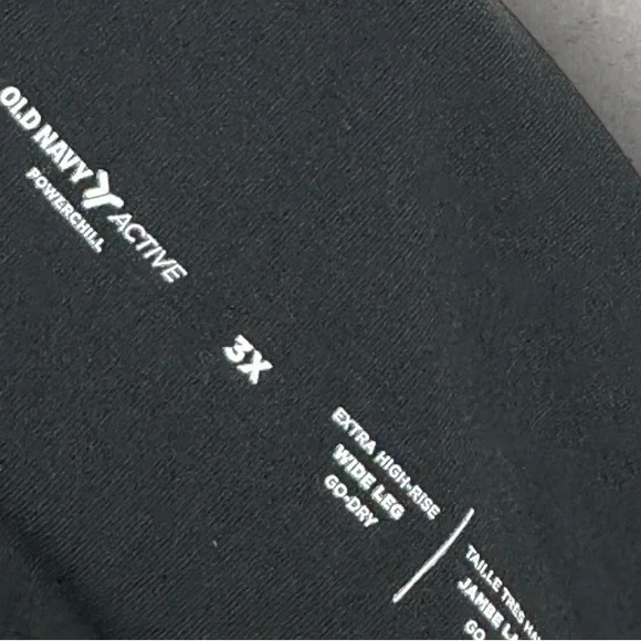 Old Navy Extra High Rise Wide Leg Go Dry Black Leggings Womens Size 3X Pants - Picture 5 of 14